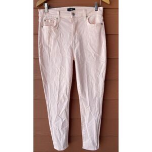 7 For All Mankind the high waist ankle skinny jeans in pink size 30  NWOT